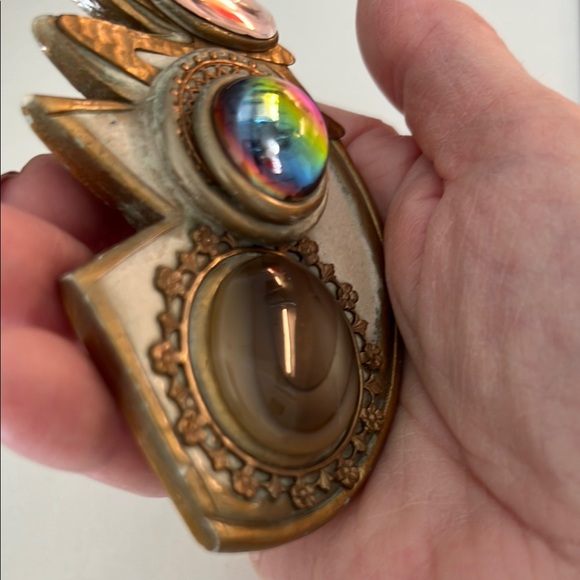 80s Vintage Multicolor Stone Brooch large size - Picture 4 of 13